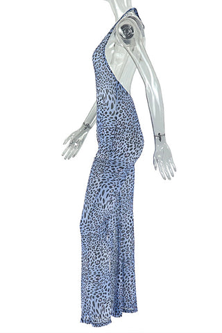 Halter Neck Animal Print Jumpsuit