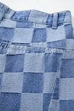 Checkered Wide Leg Casual Pants