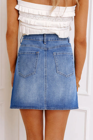 Wrapped Crossed Waist Mini Skirt