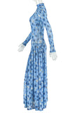 Long-Sleeve Printed Maxi Dress