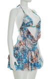 Halter Skirted Set with Pleated Details