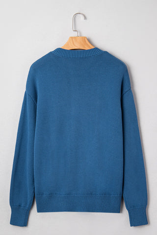 Letter Detail Crewneck Sweater