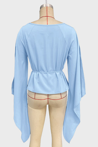 Flowing Cape Sleeve Blouse