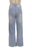 Wide-Leg Straight Jeans with Unique Detailing