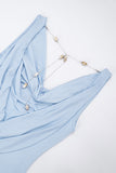 Sleeveless Draped Casual Dress