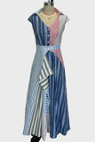 Striped Button-Down Casual Dress