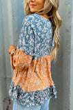 Floral Patchwork Long Sleeve Blouse