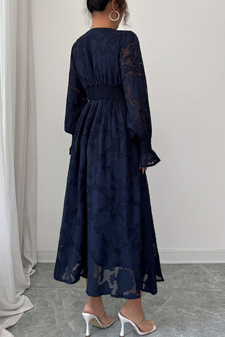 Elegant Midi Dress with Intricate Design