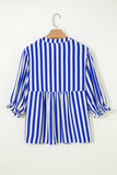 Striped Button-Front Blouse