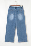 Elastic Waist Wide-Leg Jeans
