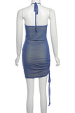 Halterneck Ruched Casual Dress