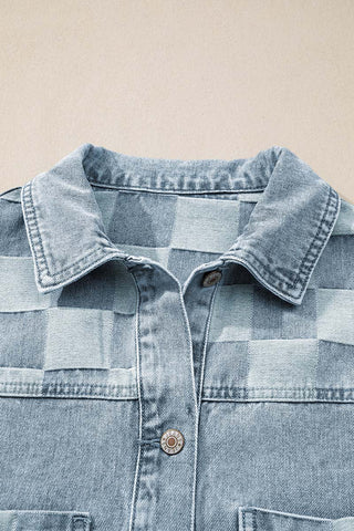 Casual Checker Denim Jacket