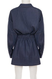 Button-Front Denim Dress