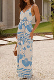 Sleeveless Patterned Jumpsuit with Belt