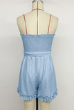 Strapless Smocked Romper with Belt