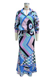 Geometric Pattern Skirt Set