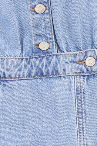 Button-Front Denim Dress