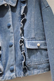 Ruffle-Trim Denim Jacket