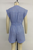 Button-Front Striped Romper