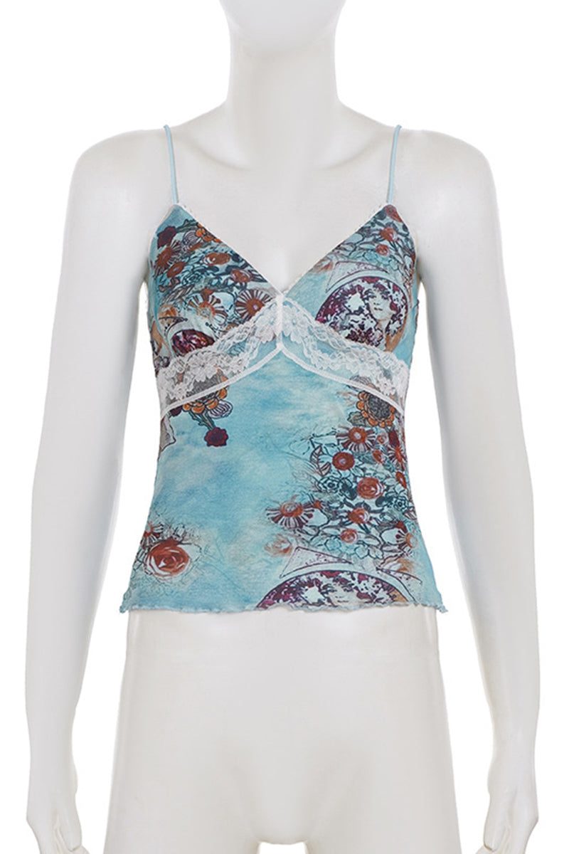 Lace-Trim Floral Camisole