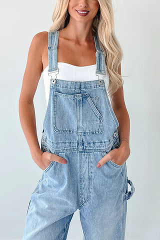 Casual Pocket Denim Jumpsuit
