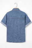 Button-Front Denim Shirt