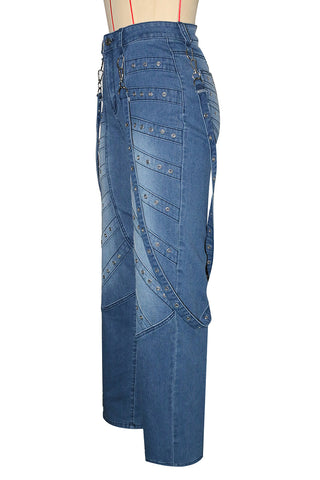 Embellished Straight-Leg Denim Jeans