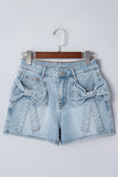Stylish Bow-Detail Denim Shorts