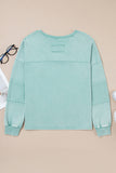 V-Neck Button-Accent Sweatshirt