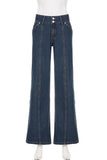 High-Waisted Wide Leg Denim Pants