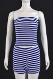 Strapless Striped Short Set