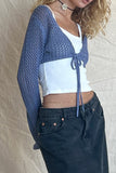 Tie Front Mesh Shrug Cover-Up