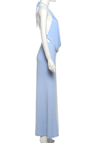 Halter Drape Casual Maxi Dress