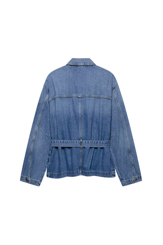 Tie-Waist Denim Jacket