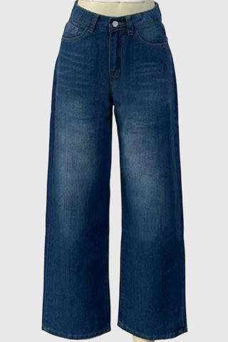 High-Waist Straight Denim Jeans