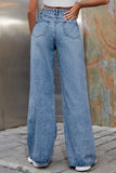 Distressed Wide-Leg Jeans