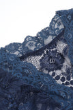 Lace-Detail Sheer Blouse with Long Sleeves