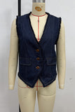 Button-Front Denim Vest