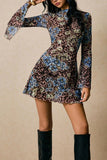 Floral and Print Patterned Casual Dress