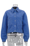 Button-Front Textured Jacket