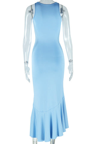 Sleeveless Asymmetrical Midi Dress