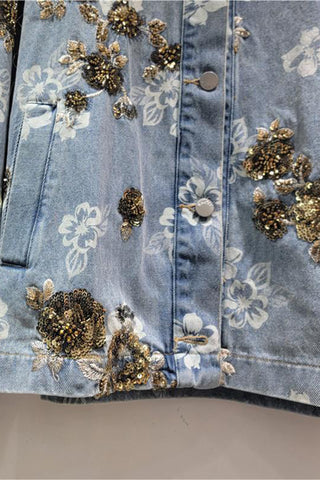 Floral Embellished Denim Jacket