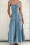 Button-Down Casual Maxi Dress