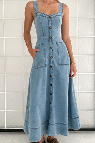 Button-Down Casual Maxi Dress
