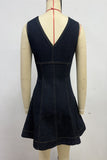 Zip-Front Denim Dress