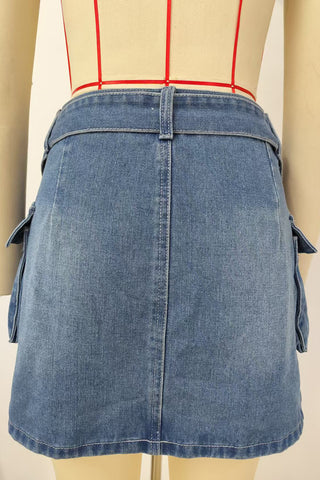 Trendy Wrap Detail Mini Skirt