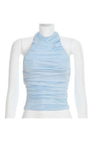 Ruched Halter Neck Tank Top