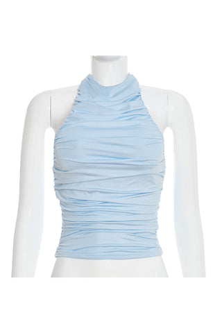 Ruched Halter Neck Tank Top