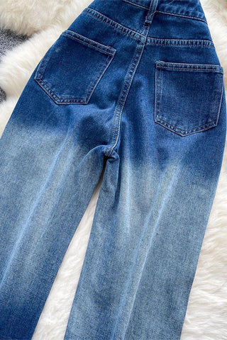 Distressed Straight Jeans