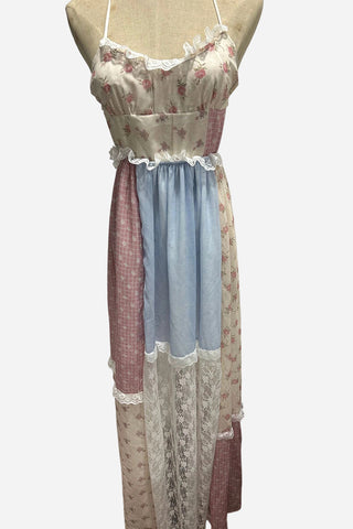 Halter Patchwork Maxi Dress